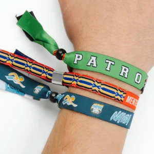 Pulseras de tela bordadas personalizadas con cierre ilimitado